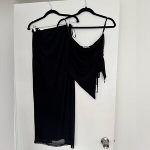 Black Strapless Skirt Set